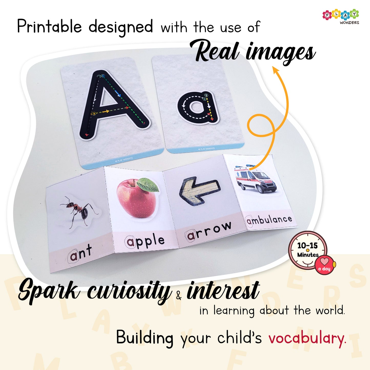 Busy Prints Alphabet Tracing Card (Step 1)