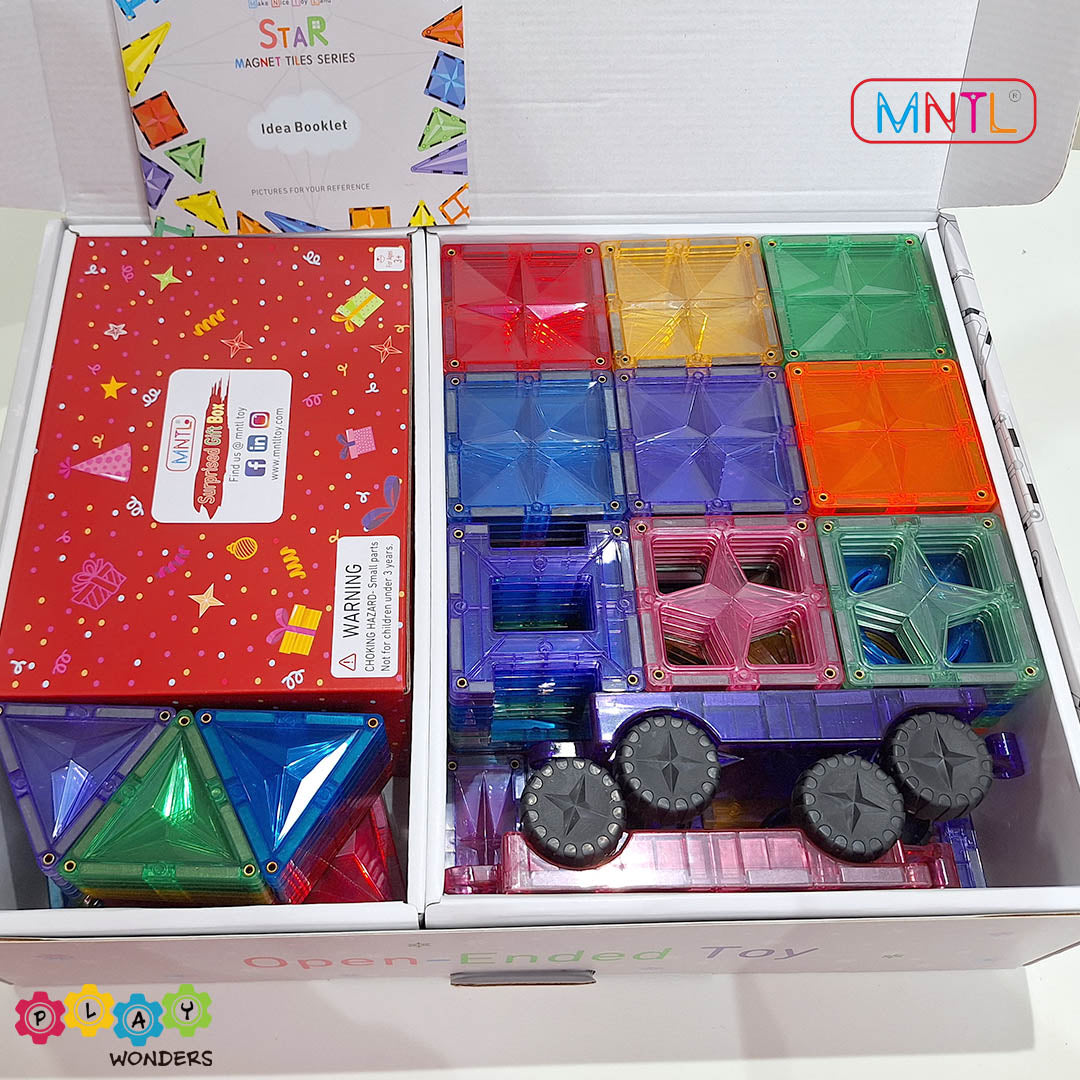 MNTL - Magnetic Tile Toy Set (182 Pieces)