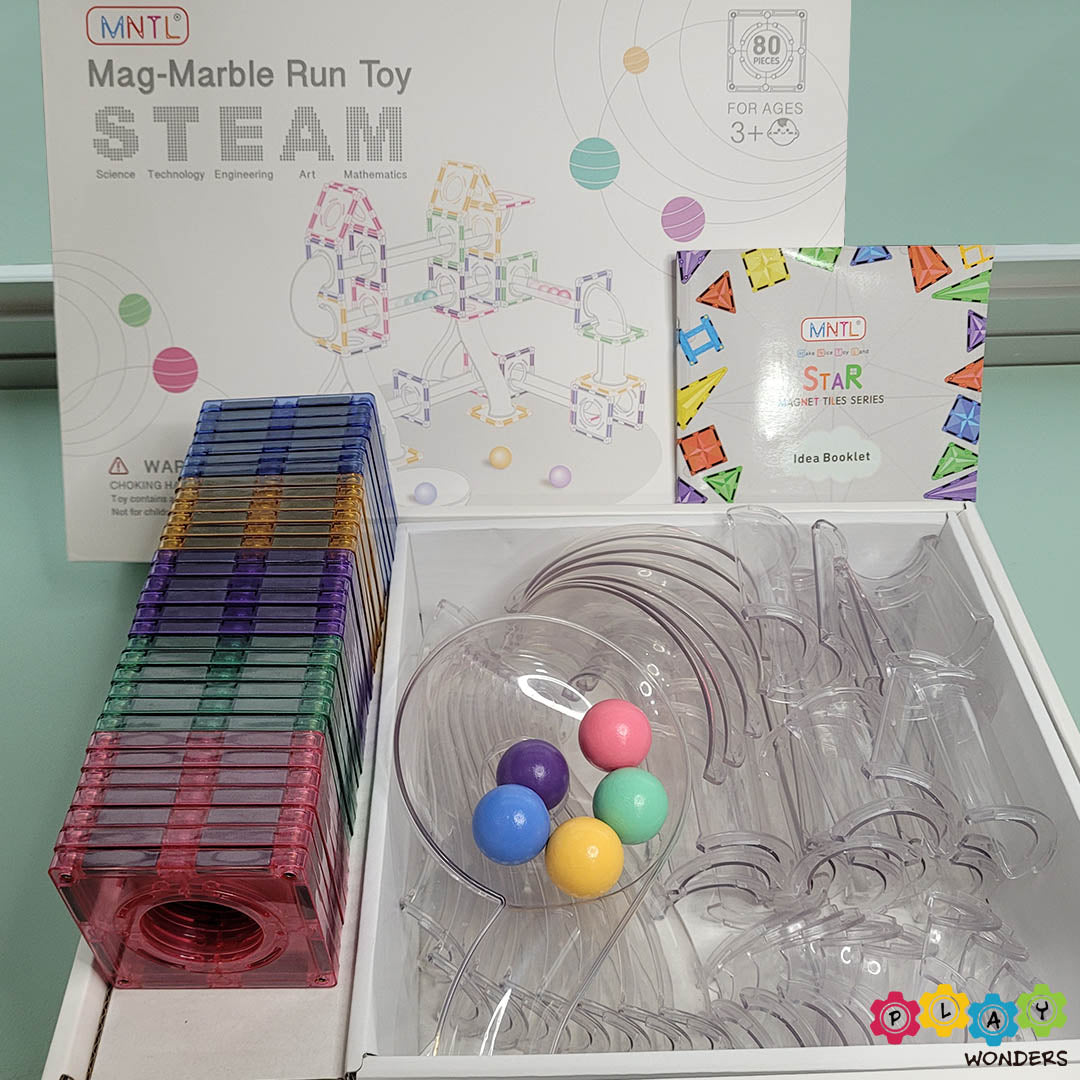 MNTL- Magnetic Marble Run Pastel (80 Pieces)