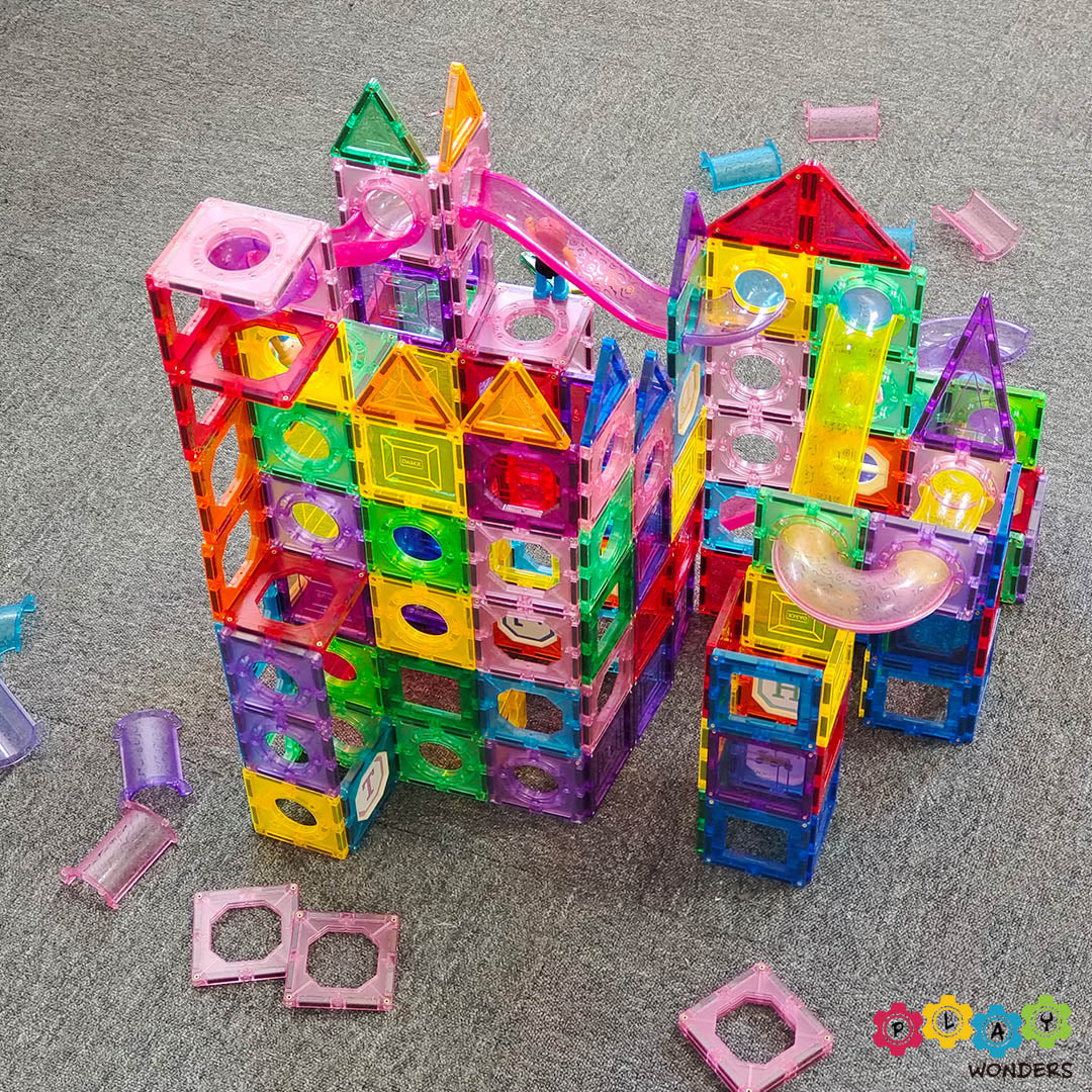 Magnastix - Magnetic Tiles Marble Run (125 Pieces)