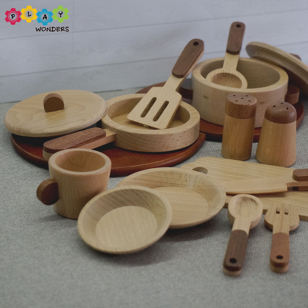 Natural Wooden Kitchen Set (Cooking Utensils)