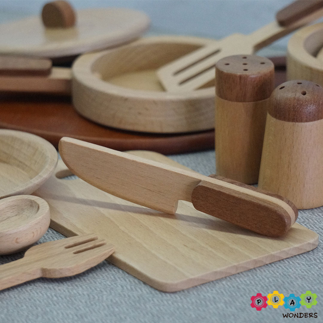 Natural Wooden Kitchen Set (Cooking Utensils)