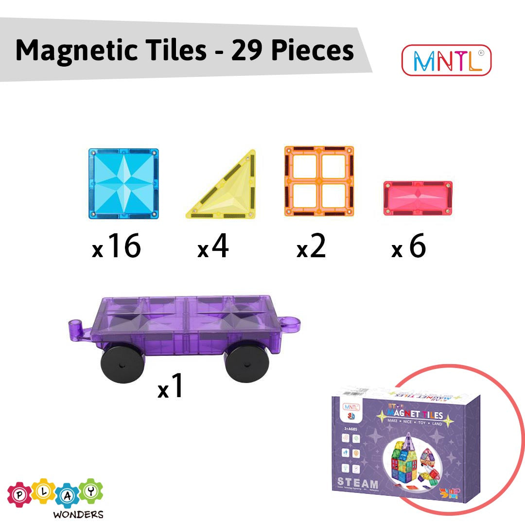 MNTL- Magnetic Tiles (29 Pieces)