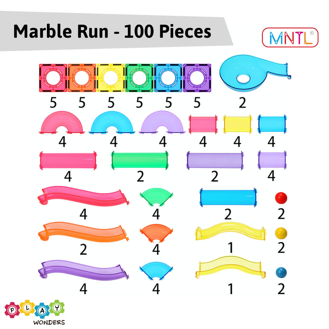MNTL- Magnetic Marble Run (100 Pieces)
