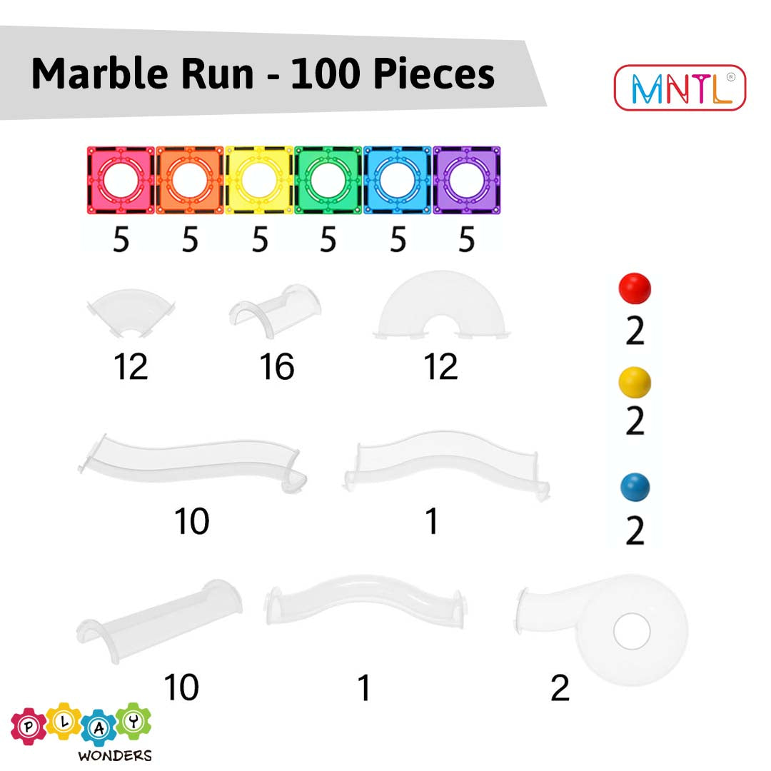 MNTL- Magnetic Marble Run (100 Pieces)
