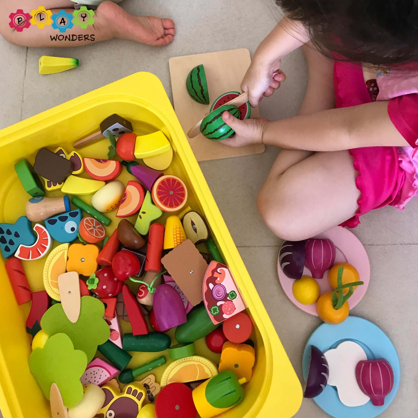 Magnetic Wooden Chopping Toys (55 Pieces - Assorted Food, Fruits and Vegetables)
