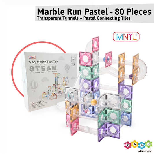 MNTL- Magnetic Marble Run Pastel (80 Pieces)