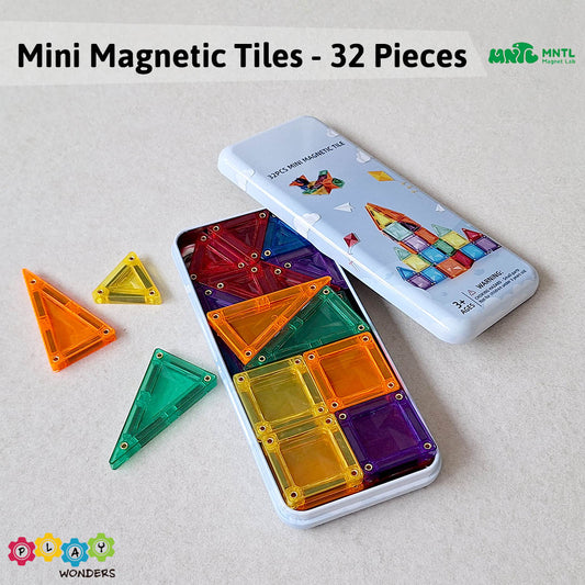 MNTL Mini Magnetic Tile Toy Set (32 Pieces)