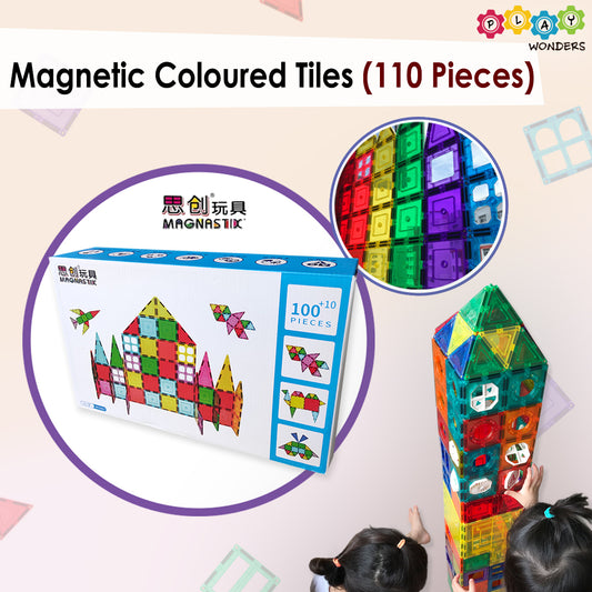 Magnastix- Magnetic Coloured Tiles (110 Pieces)