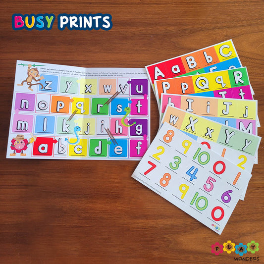 Busy Prints - Alphabets & Numbers (Stickers only)