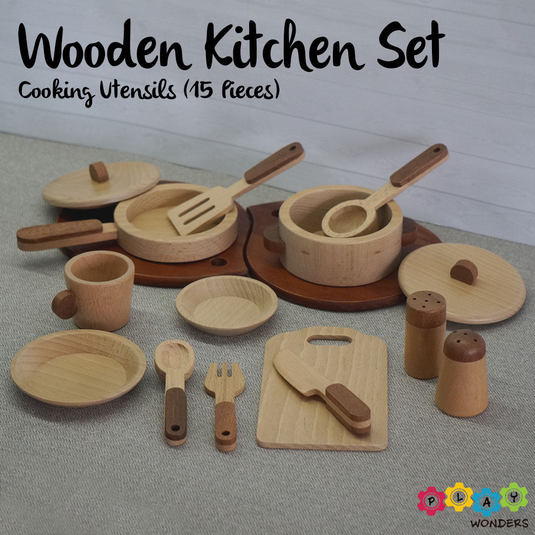 Natural Wooden Kitchen Set (Cooking Utensils)