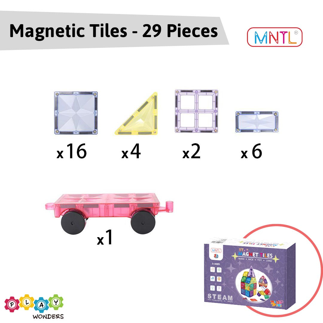 MNTL- Magnetic Tiles (29 Pieces)
