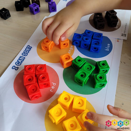 Printable: Math Link Cubes - Colour Sorting Activities